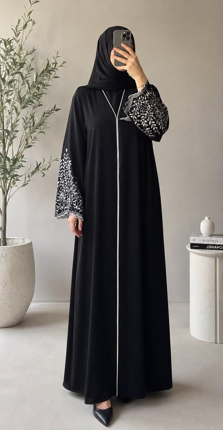 Black Abaya B-01 - Shukran Abaya Collection
