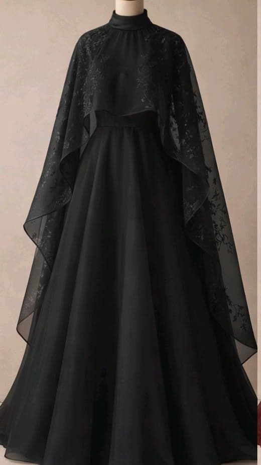 Black Abaya  B-03 detail view 5 - Shukran Abaya