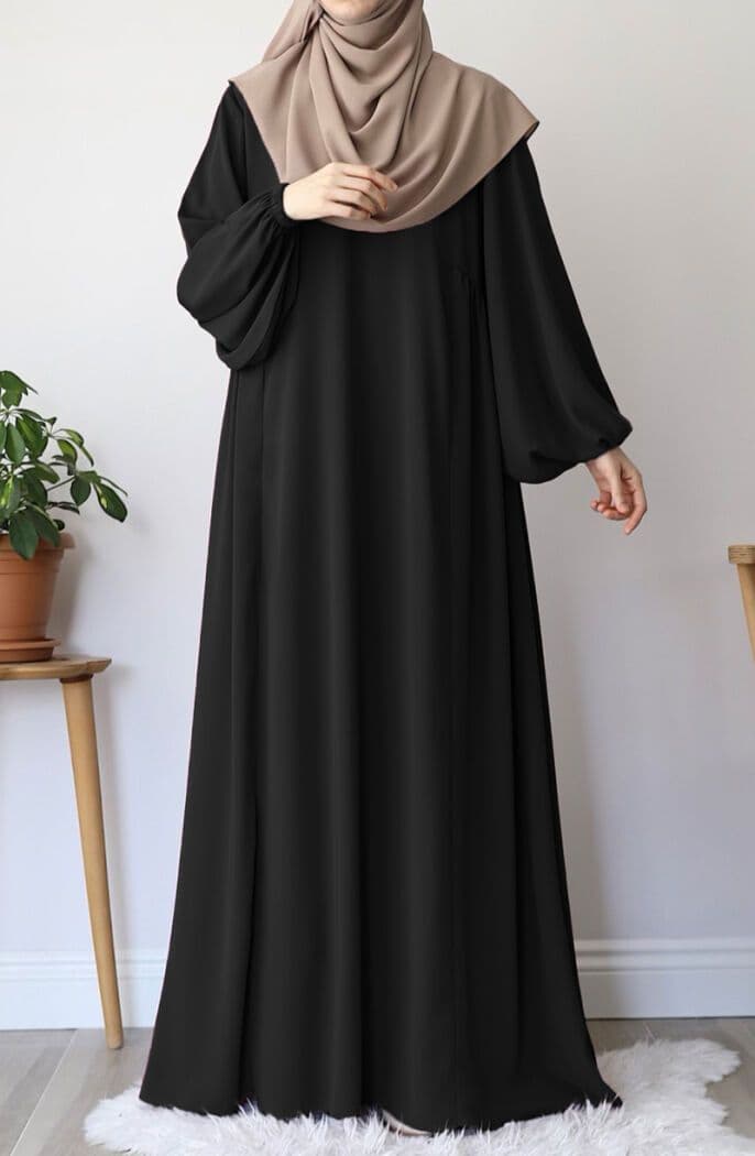 Black Abaya  B-03 detail view 4 - Shukran Abaya