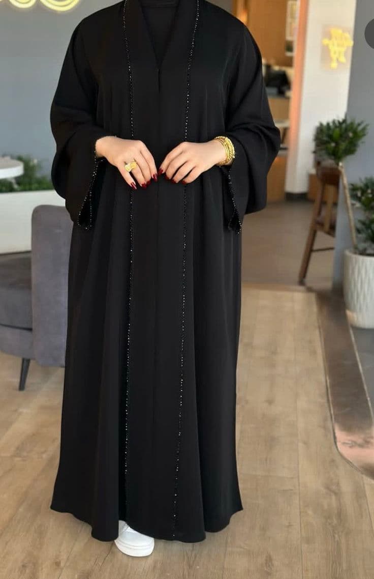 Black Abaya  B-04 detail view 3 - Shukran Abaya