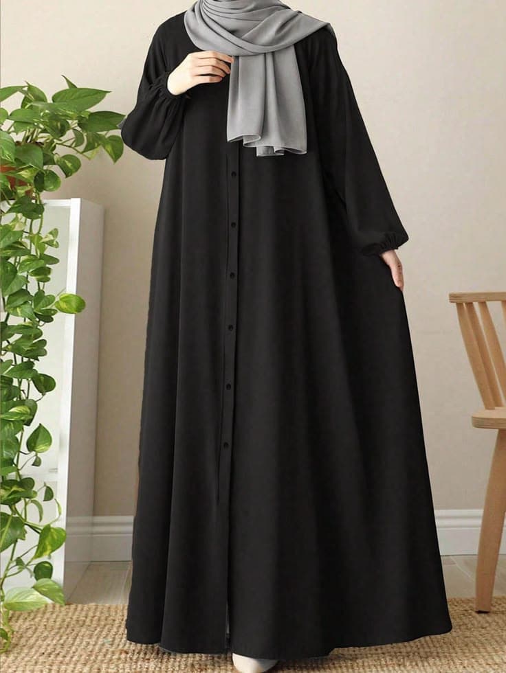 Black Abaya  B-05 - Premium Abaya by Shukran Abaya Ajman