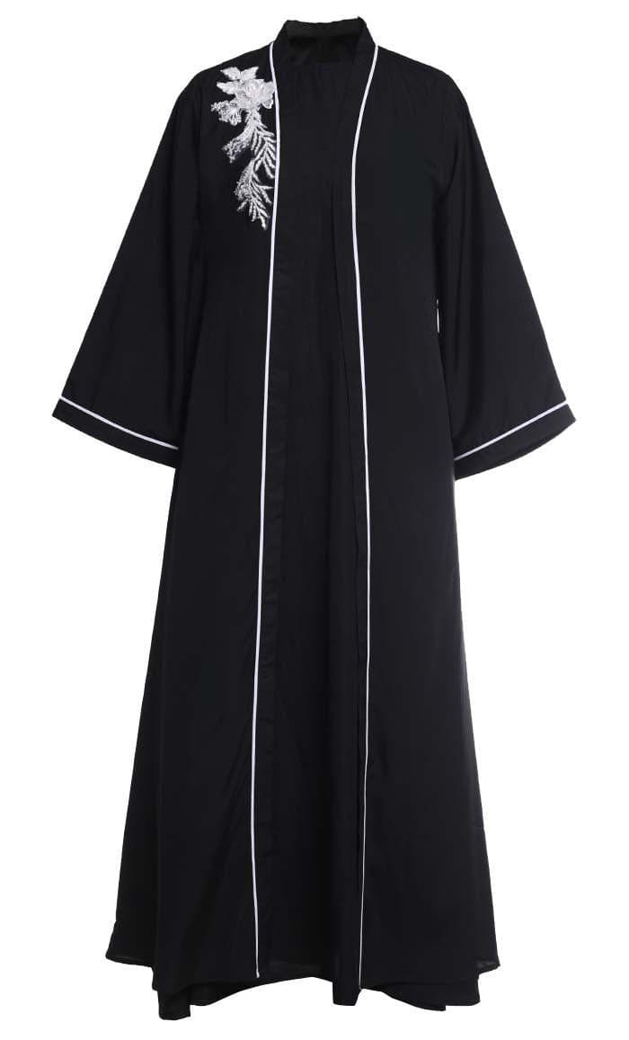 Black Abaya  B-06 detail view 3 - Shukran Abaya