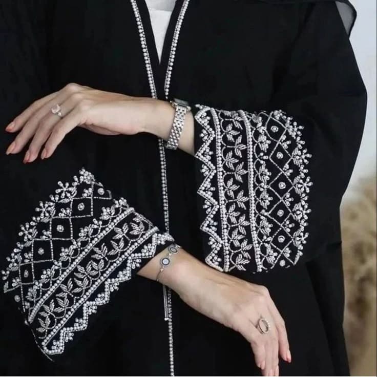 Embroidered Abaya E-02 - Shukran Abaya Collection