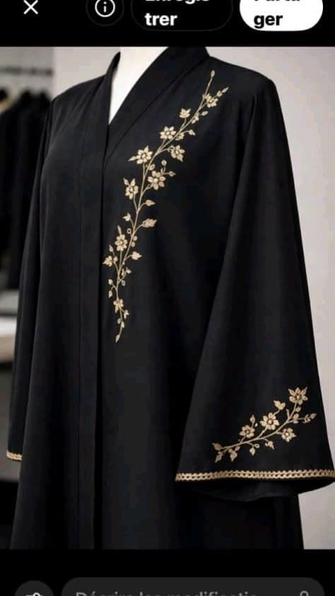 Embroidered Abaya E-03 detail view 3 - Shukran Abaya