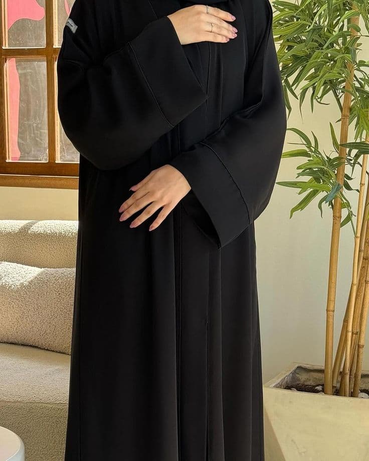 Black Abaya B-06 - Premium Abaya by Shukran Abaya Ajman